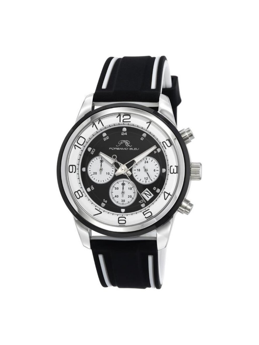 NWT Porsamo Bleu Arthur Chronograph Quartz Black Dial Men's Watch